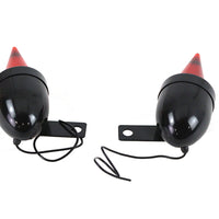 33-1707 - Torpedo Bullet Lamp Set Black with Brackets by V-Twin