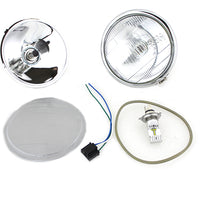 33-1790 - 6-1/2 Spring Fork 6 Volt LED Headlamp Chrome by V-Twin