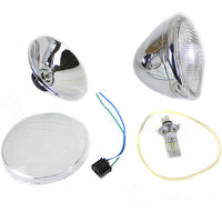 33-1790 - 6-1/2 Spring Fork 6 Volt LED Headlamp Chrome by V-Twin