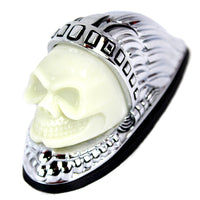 33-1946 - Skull Head Fender Ornament Chrome by V-Twin