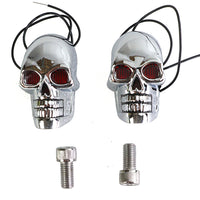 33-2146 - 2 Chrome Skull Marker Lamp by Wyatt Gatling