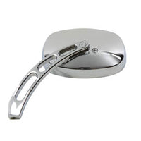 34-0348 - Oval Vision Deep Dish Mirror with Billet Stem Chrome