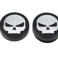 Black Skull Style Vented and Non-Vented Gas Cap Set