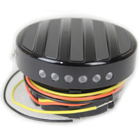 38-0989 - Black LED Ribbed Style Fuel Gauge and Filler Cap Set by Wyatt Gatling