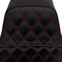 SADDLEMEN Pro Series SDC Performance Seat - Carbon Fiber/Lumbar Gripper - Red Stitch - Dyna '06-'17 SC80604RED
