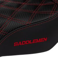 SADDLEMEN Pro Series SDC Performance Seat - Carbon Fiber/Lumbar Gripper - Red Stitch - Dyna '06-'17 SC80604RED