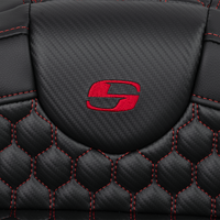 SADDLEMEN RoadSofa™ Seat - Honeycomb - Red Stitch - Extended Reach - without Backrest - FLH/FLT '08-'24 808-07B-19004