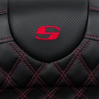 SADDLEMEN Roadsofa™ Seat - with Backrest - Red Stitch - FL '08-'23 808-07B-182B4