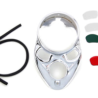 39-0777 - Chrome Skull Dash Panel with Red Lens by V-Twin