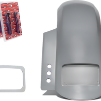 PAUL YAFFE BAGGER NATION Short Rear Fender - Sport - With Chrome Plate Frame - 3 Sets of Thunder Bolts RF-SS-3-THNDR-BLT-C