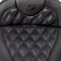 SADDLEMEN Roadsofa™ Seat - without Backrest - Lattice Stitch - Carbon Fiber - FL '08-'23 808-07B-206A0