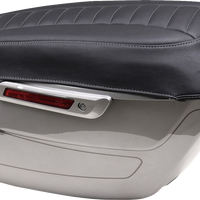 MUSTANG Deluxe Saddlebag Lid Coers - Black w/ Gunmetal Stitch - Touring 88404GM