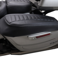 MUSTANG Deluxe Saddlebag Lid Coers - Black w/ Gunmetal Stitch - Touring 88404GM