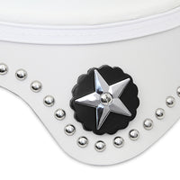 47-0947 - White Leather Solo Seat with Skirt by V-Twin