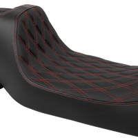 DRAG SPECIALTIES SEATS Predator III Seat - Extended Reach - Double Diamnd - Red Stitching - FLH/FLT '08-'24 4687D