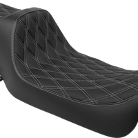 DRAG SPECIALTIES SEATS Predator III Seat - Extended Reach - Double Diamnd - Silver Stitching - FLH/FLT '08-'24 4687C