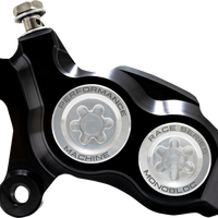 PERFORMANCE MACHINE (PM) Caliper - 137 X 4B - Left - Black Anodized with Clear Bore Caps 0053-2957-MC
