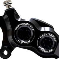 PERFORMANCE MACHINE (PM) Caliper - 137 X 4B - Left - Black Anodized with Black Bore Caps 0053-2957-MB