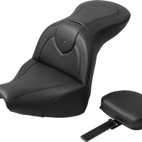 SADDLEMEN RoadSofa™ Seat - with Backrest - Black Stitch - FXBR/S '18-'20 818-31-187BR