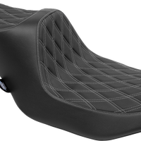DRAG SPECIALTIES SEATS Predator III 2-Up Seat - Vinyl - Double Diamond - Silver Stitching - FLT/FLH '23-'24 4690C