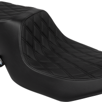 DRAG SPECIALTIES SEATS Predator 2-Up Seat - Vinyl - Double Diamond Black Stitch - w/o Backrest - FLTR/FLHX '23-'24 4692B