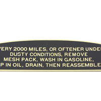 49-0643 - Air Cleaner Instruction Tag by V-Twin