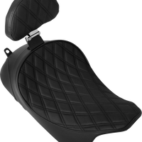 DRAG SPECIALTIES SEATS Solo Front Seat - Double Diamond - Black Stitch - w/ Backrest Option - FL '08-'23 4699B