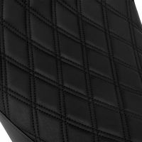 DRAG SPECIALTIES SEATS Solo Front Seat - Double Diamond - Black Stitch - w/ Backrest Option - FL '08-'23 4699B
