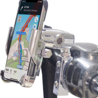 RIDEPOWER Metal Phone Mount - Large - Perch Mount - Chrome RPMTLMOUNTLGCR