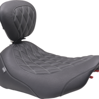 MUSTANG Wide Tripper™ Seat - Solo - Gun Metal Stitching - FLT/FLH '23-'25 89503GM