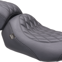 MUSTANG Wide Tripper™ Seat - Solo - Black Stitching - FLT/FLH '23-'25 89503