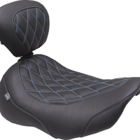 MUSTANG Wide Tripper™ Seat - Solo - Sky Blue Stitching - FLT/FLH '23-'25 89503SB