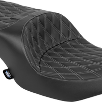 DRAG SPECIALTIES SEATS Freedom Seat - Black - Vinyl - Silver Double Diamond Stitch - FLT/FLH '23-'25 4711C