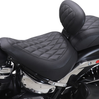MUSTANG Wide Tripper™ Solo Seat - w/ Backrest - Diamond - Black Stitch - FXBR '23-'25 89027