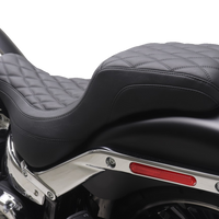 MUSTANG One-Piece/2-Up Squareback Seat - Double Diamond - Black Stitch - FXBR '23-'25 86006