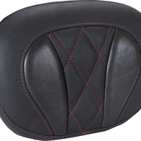 MUSTANG Deluxe Sissy Bar Pad - Diamond - Dark Cherry Stitch - FLT/FLH '23-'25 88450DC