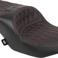 DRAG SPECIALTIES SEATS Forward Position Freedom Seat - Vinyl - Red Double Diamond Stitch - FLH/FLT '23-'25 4715D