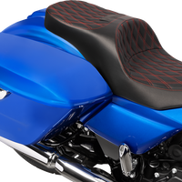 DRAG SPECIALTIES SEATS Forward Position Freedom Seat - Vinyl - Red Double Diamond Stitch - FLH/FLT '23-'25 4715D
