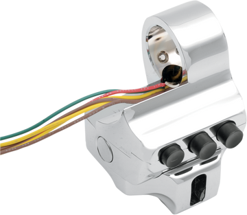 2106-0195 - PERFORMANCE MACHINE (PM) Switch Housing - Right Side - Brake - Four Button - Chrome 0062-2040-CH