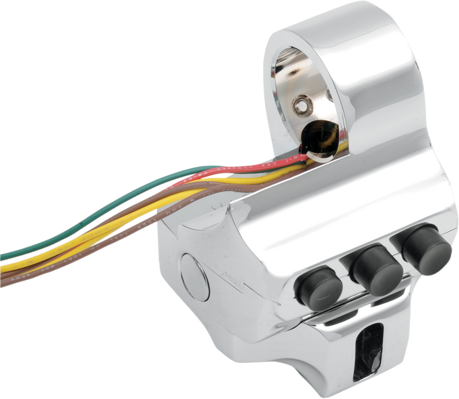 2106-0195 - PERFORMANCE MACHINE (PM) Switch Housing - Right Side - Brake - Four Button - Chrome 0062-2040-CH
