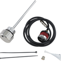 0710-0259 - FEULING OIL PUMP CORP. Vented Dipstick - Polished - Touring 3087