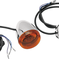 8500A - CHRIS PRODUCTS Front Signal Light Assembly - Chrome/Amber - Dual-Filament 8500A