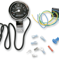 2211-0049 - BARON 3" Bullet Electronic Tachometer Fits 1" Bar - Chrome - Black Face - 3.5" L x 2.875" D BA-7570-01