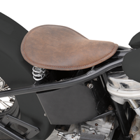 DRAG SPECIALTIES Seat - Spring Solo - Low-Profile - Small - Distressed Brown Leather 0806-0039