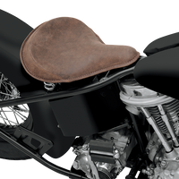 0806-0050 - DRAG SPECIALTIES Seat - Spring Solo - Large - Distressed Brown Leather/Perimeter Stitch 0806-0050