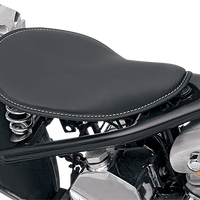 DRAG SPECIALTIES Seat - Spring Solo - Low-Profile - Black Vinyl/White Stitching 0806-0074