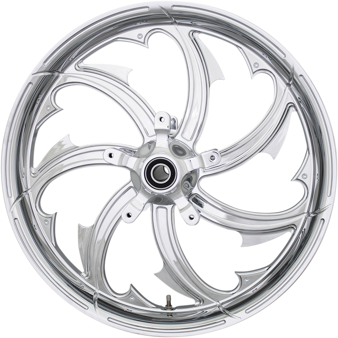 0201-2410 - COASTAL MOTO Front Wheel - Fury - Dual Disc/ABS - Chrome - 23"x3.75" - FL FRY-233-CH-ABST