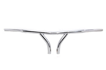25-1842 - 10  Chrome Curved Riser Handlebar with Indents