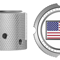 0214-2143 - FIGURATI DESIGNS Front Axle Nut Cover - Stainless Steel - Red/White/Blue Flag - Reversed FD20-FAC-SS