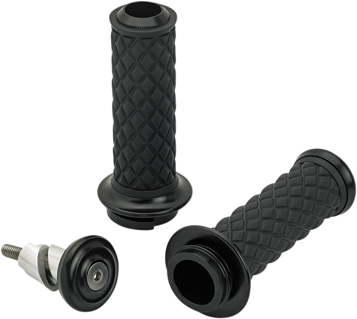 0630-2322 - BILTWELL Grips - Alumicore - TBW - Black 6605-201-01